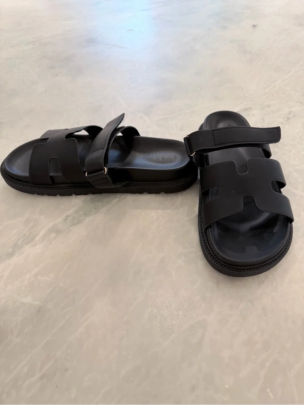 Nicole Miller Black Women’s Slide Sandal with Dual Straps